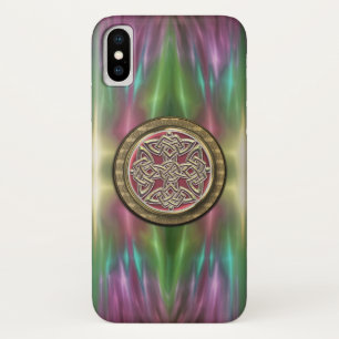 パステル調の虹のケルト人のDaraの結び目のiPhone Xの箱 iPhone X ケース
