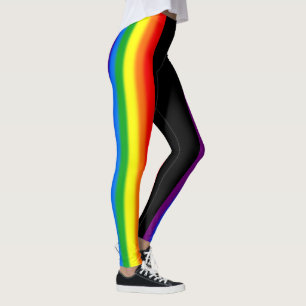 パステル調の虹のストライプなゲイプライドLGBTサポート レギンス