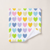 パステル調の虹のハート バスタオルセット (ウォッシュタオル)