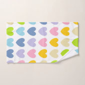 パステル調の虹のハート バスタオルセット (ハンドタオル)