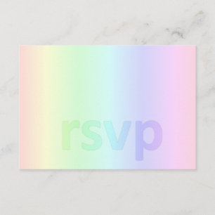パステル調の虹のベビーシャワーRSVP 出欠カード