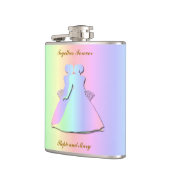 パステル調の虹のレズビアンの花嫁Hipflask フラスク (左)