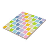 パステル調の虹の正方形 タイル (側面)