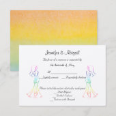 パステル調の虹の花嫁の結婚式の応答カード 出欠カード (正面/裏面)