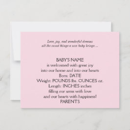 パステル調の虹フレームのベビーの発表 案内状