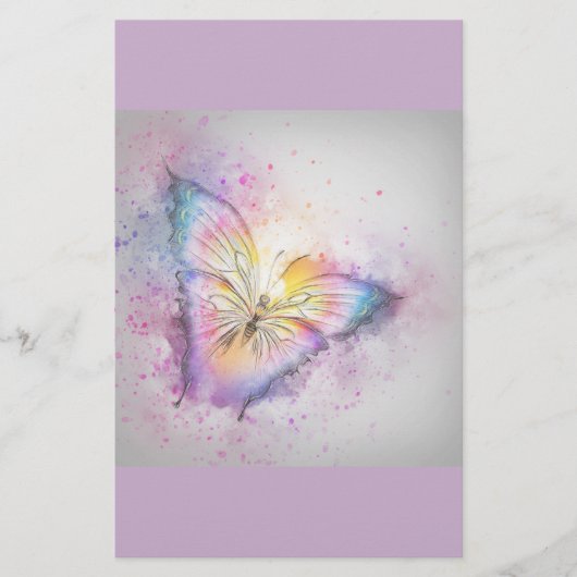 パステル調の蝶 便箋 (正面)