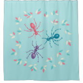 パステル調の調子のベクトル芸術のかわいい蟻 シャワーカーテン (正面)