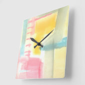 パステル調の豪華なI スクエア壁時計 (傾斜)