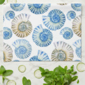 パステル調の貝殻パターン2 キッチンタオル (折り畳み)