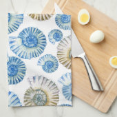 パステル調の貝殻パターン2 キッチンタオル (四つ折り)