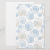 パステル調の貝殻パターン2 便箋 (正面/裏面)