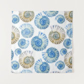 パステル調の貝殻パターン タペストリー (正面(横))