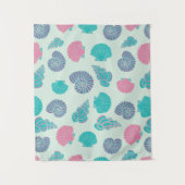 パステル調の貝殻パターン タペストリー (正面)