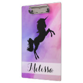 パステル調の質のユニコーンのデザインのクリップボード クリップボード (左)