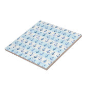 パステル調の青いいかりパターン タイル (側面)