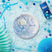 パステル調の青いシャクヤクの結婚式のカスタムな紙皿 ペーパープレート (パーティー)