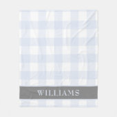 パステル調の青いバッファローの点検家族のモノグラム フリースブランケット (正面)