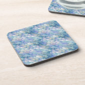 パステル調の青い抽象的概念 コースター (左側)