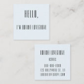 パステル調の青い正方形のこんにちは名刺 スクエア名刺 (正面/裏面)