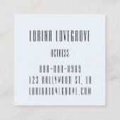 パステル調の青い正方形のこんにちは名刺 スクエア名刺 (裏面)