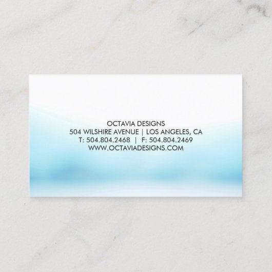 パステル調の青い水彩画の名刺 名刺 (裏面)