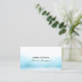 パステル調の青い水彩画の名刺 名刺 (スタンド正面)