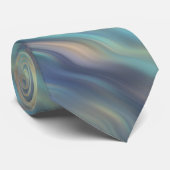 パステル調の青い波のタイ ネクタイ (ロール)