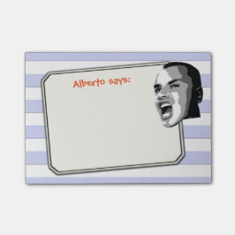 パステル調の青い縞で叫んでいる人色 ポストイット