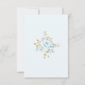 パステル調の青い花の熱気の気球の第1誕生日 招待状 (裏面)