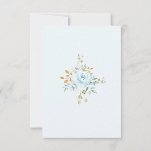 パステル調の青い花の熱気の気球の第1誕生日 招待状 (裏面)