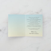 パステル調の青いOmbréの写真の悔やみや弔慰は感謝していしています サンキューカード (内部)