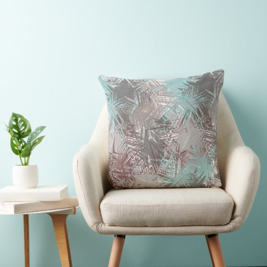 パステル調の青および灰色の抽象的な羽の装飾用クッション クッション (椅子)