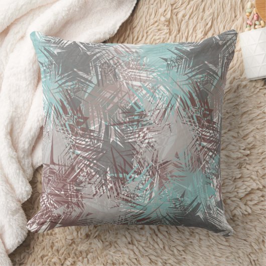 パステル調の青および灰色の抽象的な羽の装飾用クッション クッション (ブランケット)