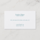 パステル調の青および緑のレジ係パターン 名刺 (裏面)