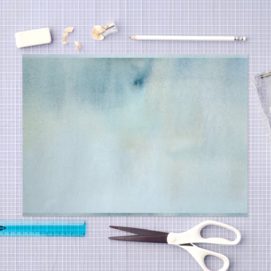 パステル調の青の水彩画の背景および黄色 薄葉紙 (クラフト)