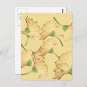 パステル調の黄色いデイジーの背景 ポストカード (正面/裏面)