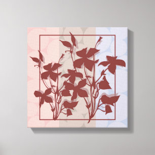 パステル調のBurgendyの葉のキャンバスの壁の芸術 キャンバスプリント