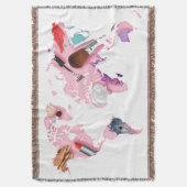 パステル調のComesticsの世界地図 スローブランケット (正面縦)