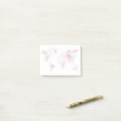 パステル調のComesticsの世界地図 ポストイット (デスク上)