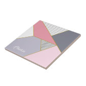 パステル調エレガントで幾何学的でストライプな水玉模様 タイル (側面)