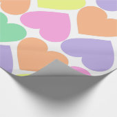 パステル調キャンデーのバレンタインのハートのラッピングペーパー ラッピングペーパー (角)