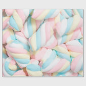 パステル調キャンデーのマシュマロの甘い御馳走かわいい食糧 ラッピングペーパー (フラット)