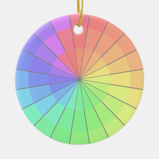 パステル調スペクトルは虹の休日の芸術を着色します セラミックオーナメント (正面)