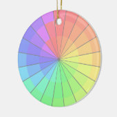 パステル調スペクトルは虹の休日の芸術を着色します セラミックオーナメント (左)