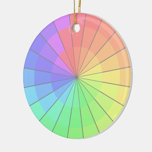 パステル調スペクトルは虹の休日の芸術を着色します セラミックオーナメント (左)