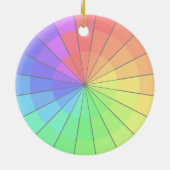 パステル調スペクトルは虹の休日の芸術を着色します セラミックオーナメント (裏面)