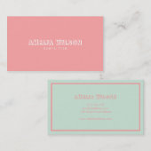 パステル調ピンクおよびミントのベビーシッターの乳母 名刺 (正面/裏面)