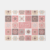 パステル調ピンクのメリークリスマス ドアマット (正面)