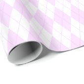 パステル調ピンクの格子縞のアーガイルパターン ラッピングペーパー (ロールコーナー)