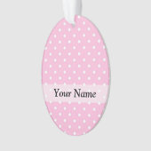 パステル調ピンクの水玉模様パターン オーナメント (正面)